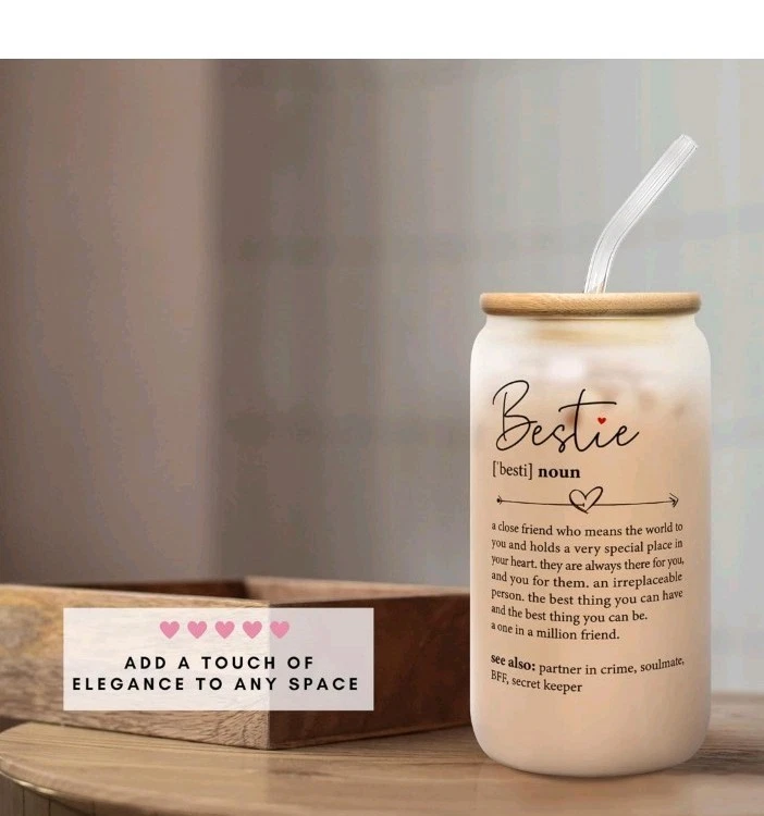 GINGULMINA HBD Regalos para Mujeres, Ideas de Mejor Amigo de Amistad, Vaso de Lata 16 OZ Foto 2 de 3