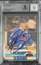 Joe Sakic Signed 1991-92 Stadium Club #389 Quebec Nordiques BAS Auto Grade 10