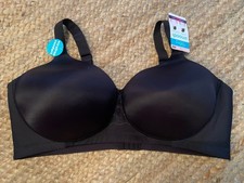 Women size 44D Black wire free bra by Vanity Fair 71381 NEW W/tags Lace Trim