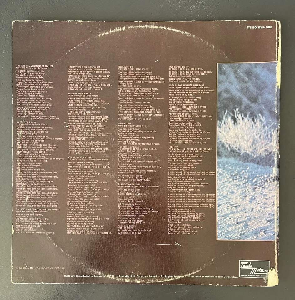 Stevie Wonder, Talking Book Vinyl, 1972 Australian Release. - Image 2 of 4
