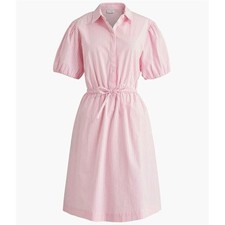 NWT J. Crew Factory Women's Sz 10 Pink White Collared Mini Dress Spring Blossom