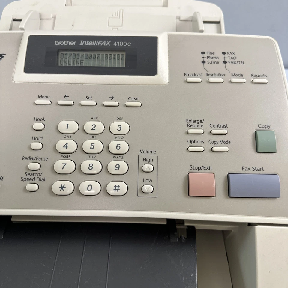 Brother IntelliFax-4100E All-In-One Laser Printer with Power Cord - Image 3 of 4