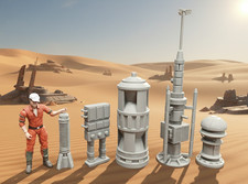LOTE VAPORIZADOR HUMEDAD TERRENO STAR WARS GREEBLES 1:18 3.75" FIGURA DIORAMA