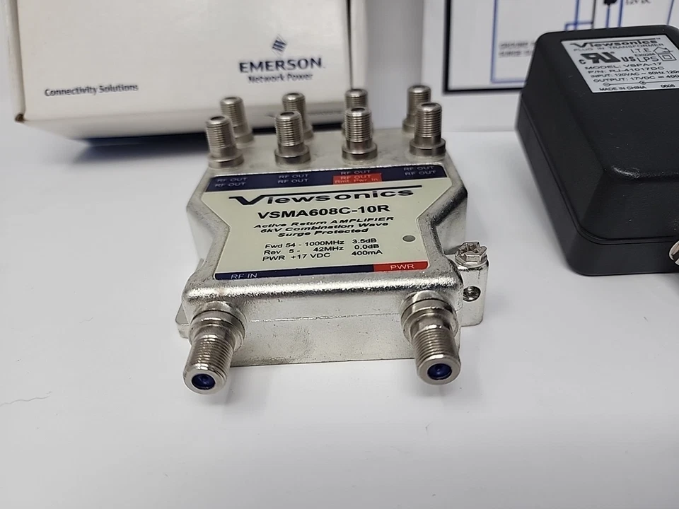 Viewsonics VSMA608C-10R Active Return Amplifier w/ Power Supply & Box - Image 3 of 4