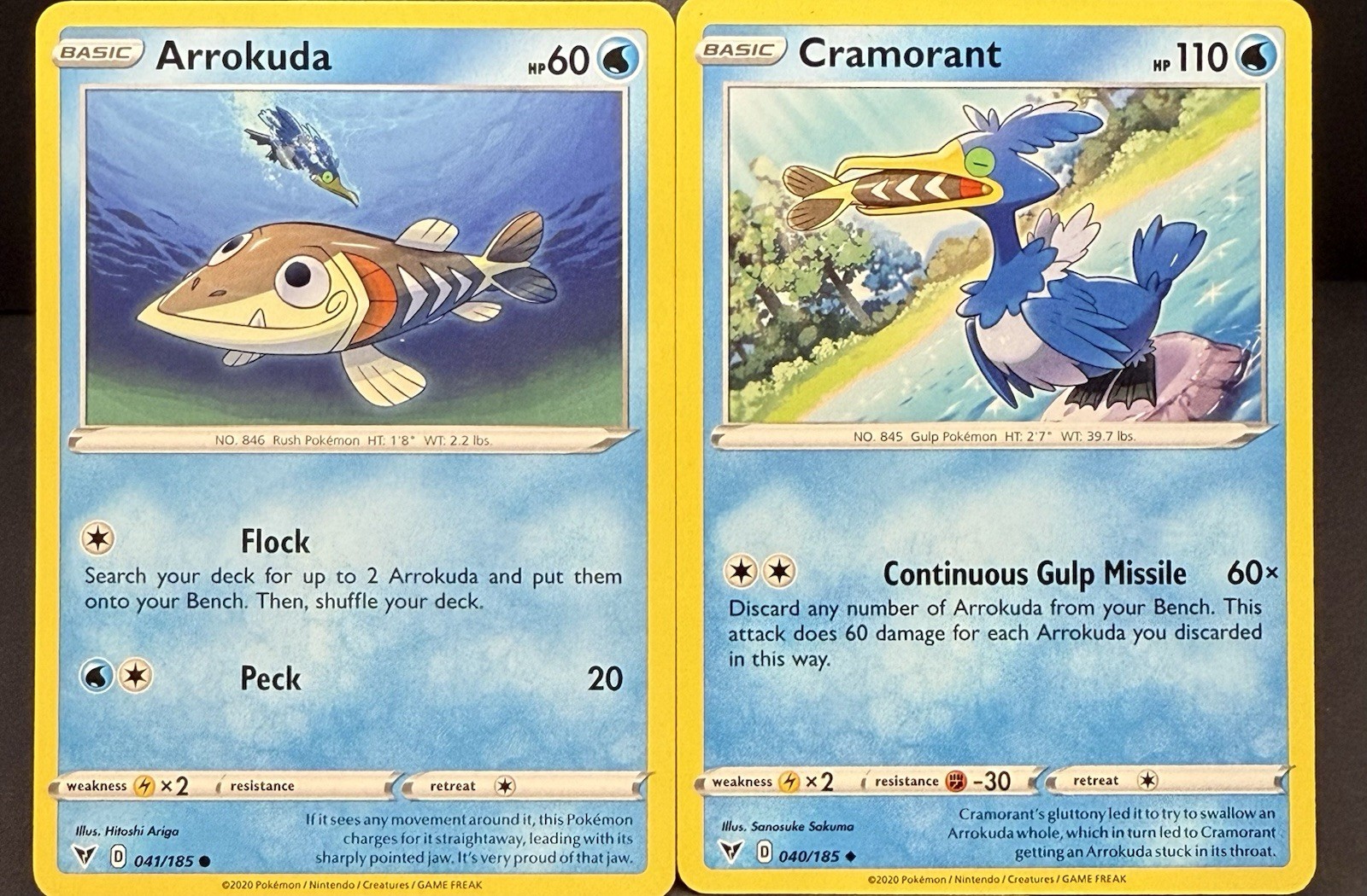 Arrokuda 41/185 Cramorant 40/185, Connected Story 2 Card Set: Cramorant Fishing!