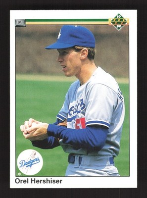 orel hershiser rare baseball card bounty 1990 Upper Deck Baseball Card Orel Hershiser #256 Los Angeles Dodgers