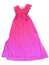 T By Talbots Womens Pink Crisscross Back Maxi Dress Size Small