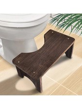 NEW Lechay Wood Toilet Stool Squat Adult, Poop Stool For Bathroom Adults Brown
