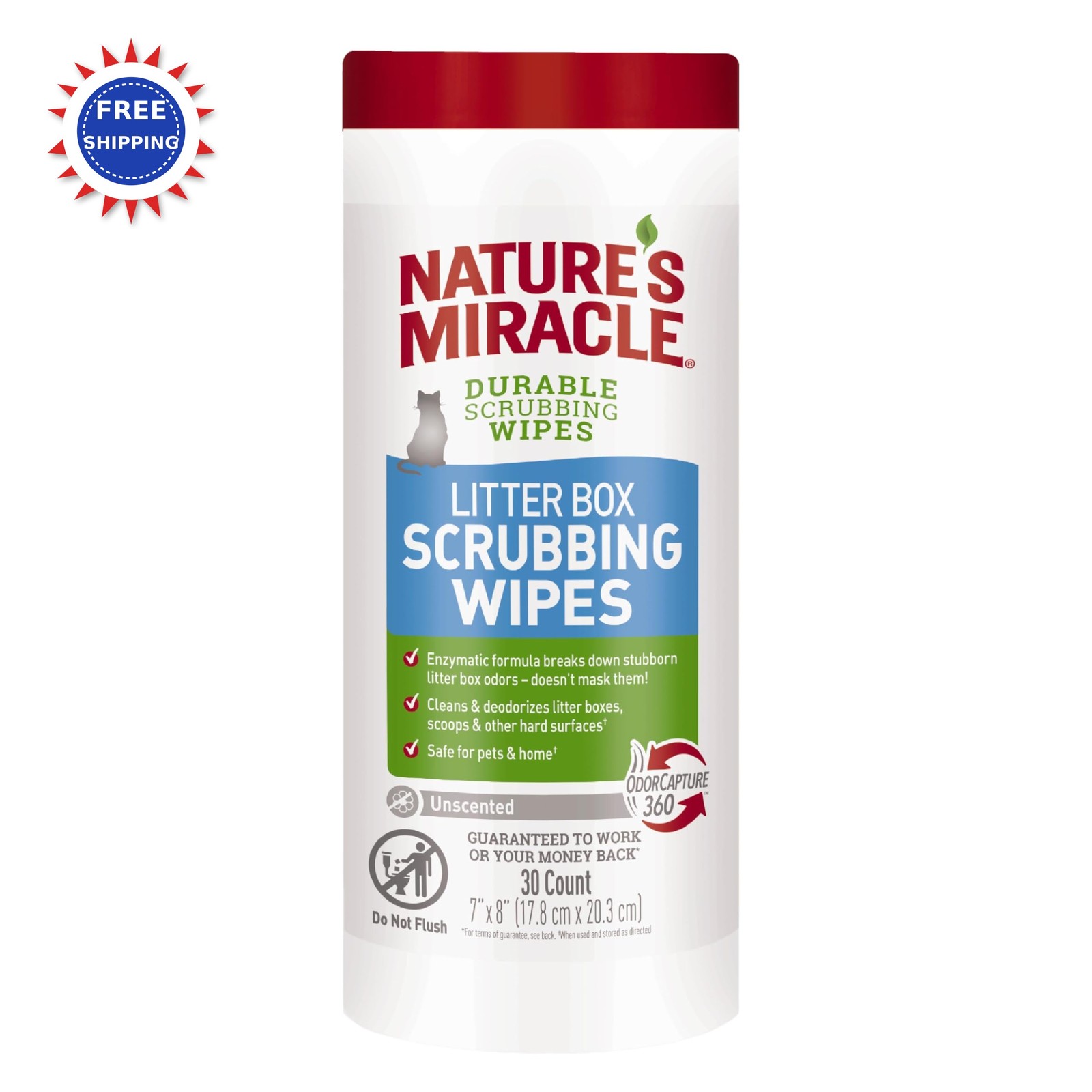 Litter Box Scrubbing Wipes 30Ct Nature Miracle
