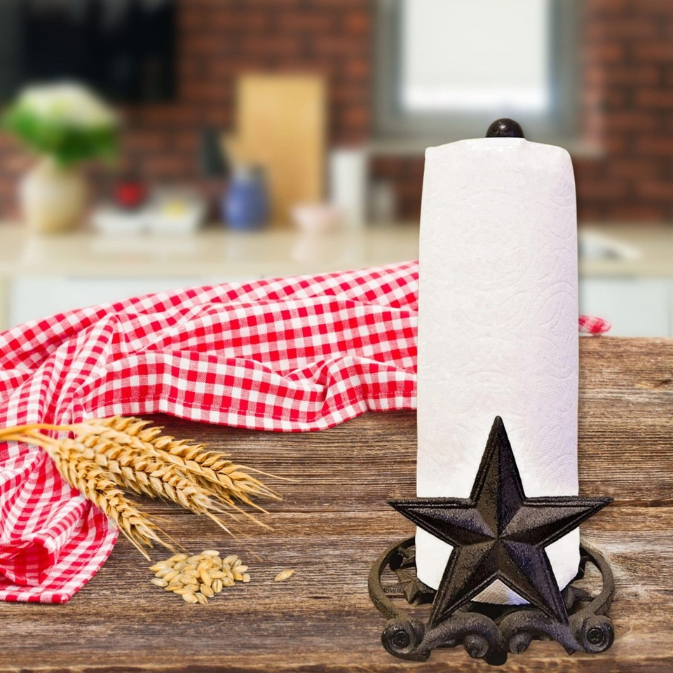 BestGiftEver Metal Star Country Rustic Paper Towel Holder ...