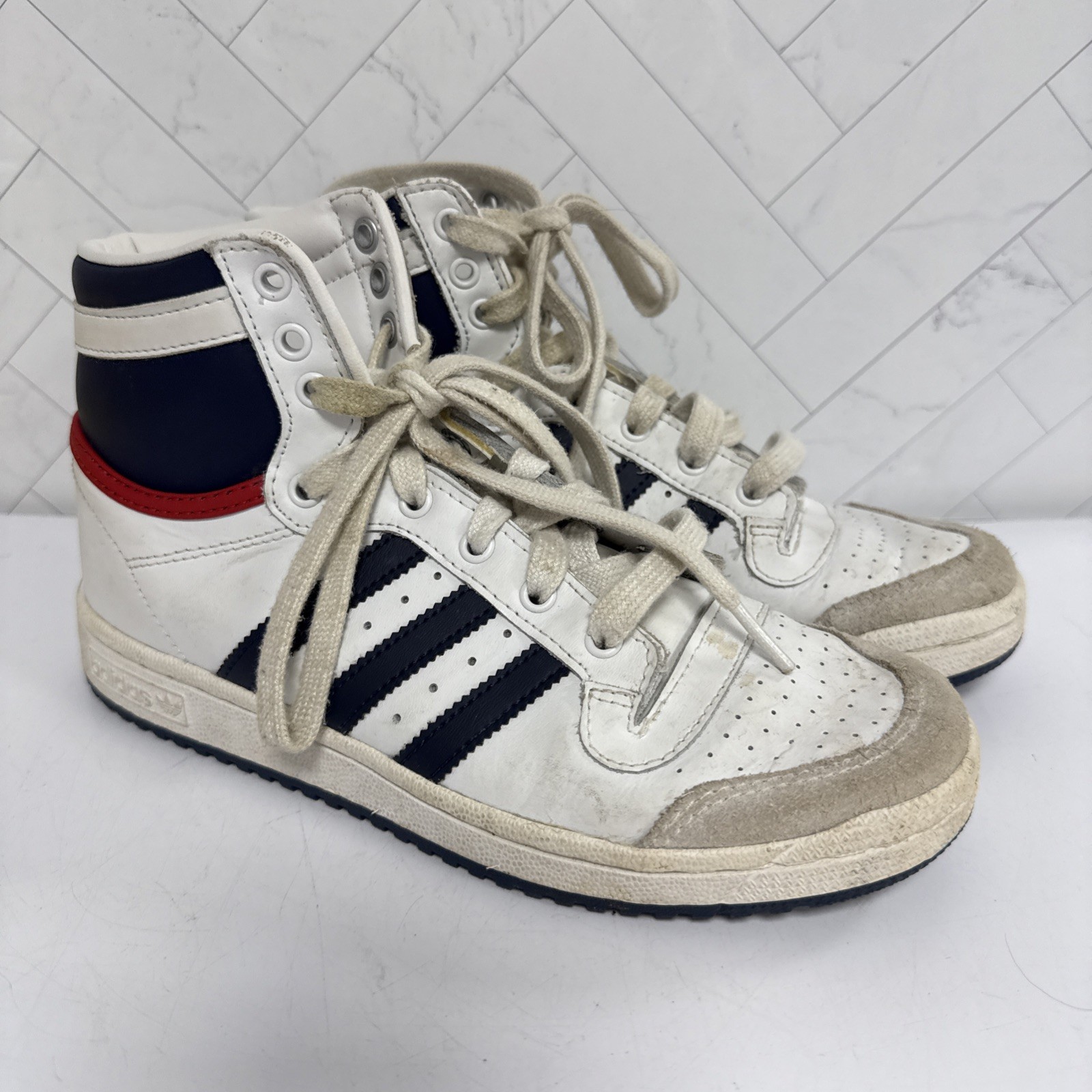 SAOLA Scarpe da basket Adidas Top Ten Hi Top RB sneakers uomo taglia 5 righe anni 80