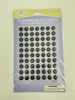 Miss Elizabeth's Scrapbook Stickers Alphabet Black 6x8 Sheet Acid Free