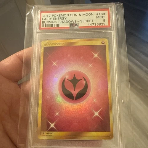 2017 Pokemon Sun & Moon Burning Shadows Secret #169 Fairy Energy PSA 9 Mint