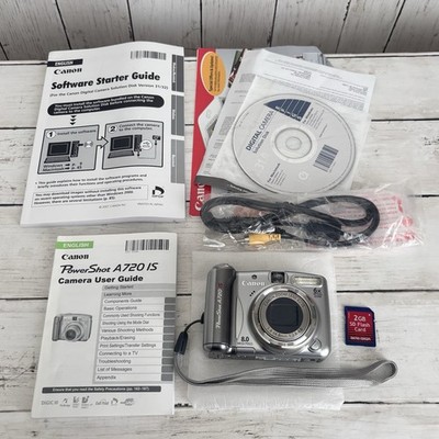 CANON PowerShot A720 IS Digital Camera 8.0MP 6X Zoom SD Card CD Manual Tested