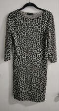 Vestido de cachemir Bloomingdales gris negro vestido de leopardo talla pequeña
