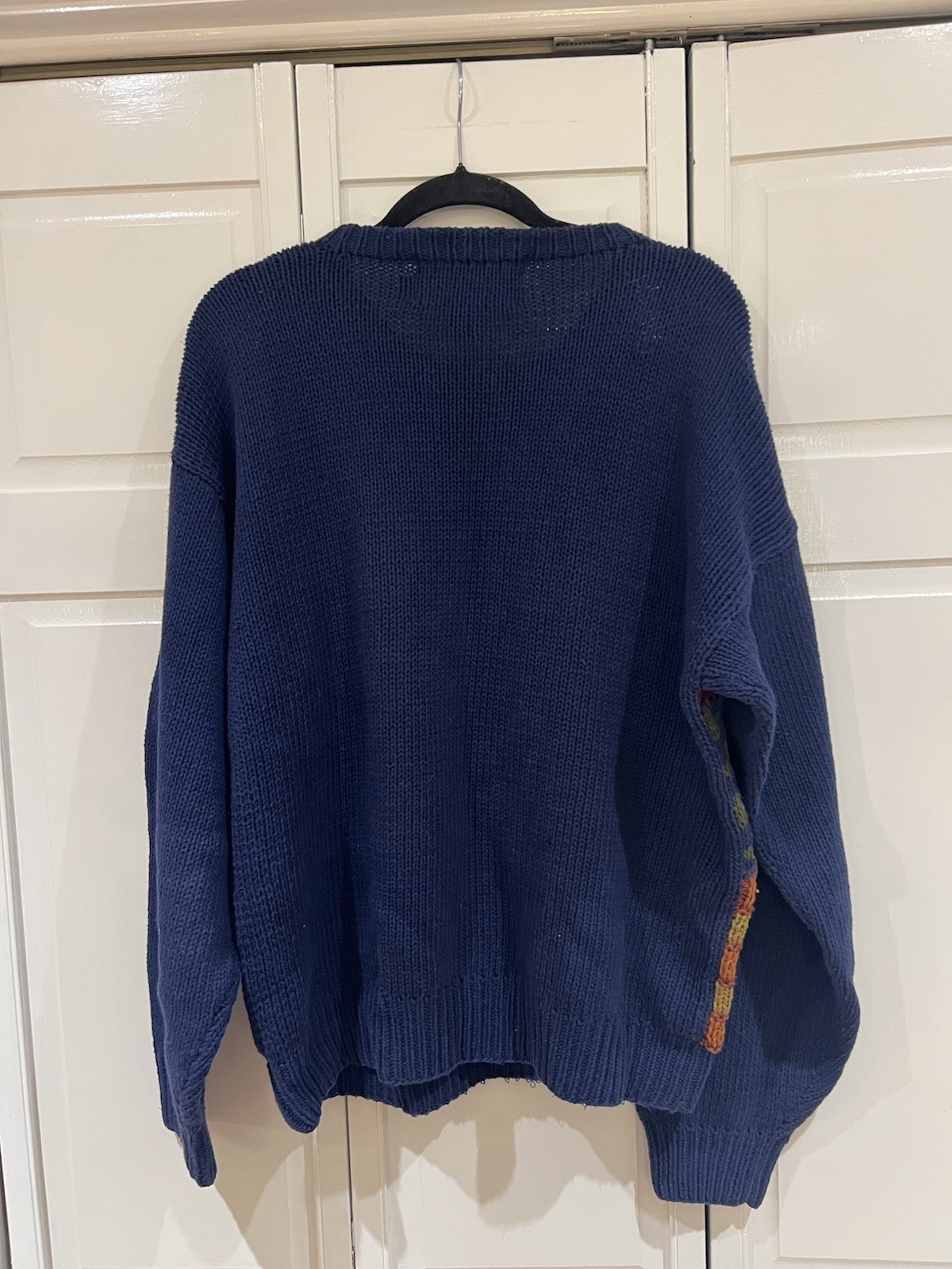 VINTAGE Chaps Ralph Lauren CRL Patchwork Tribal Aztec Cactus Hand Knit Sweater image 7