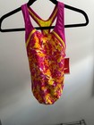 Traje de baño Speedo Racerback de una pieza para niña - amarillo/naranja/rosa - talla 12