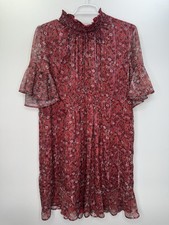 181 Franny Smocked Mini Dress Ranna Gill for Anthropologie Boho Beach Festival L