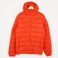 PEAK PERFORMANCE PYON Men's Quilted Jacket Size L Insulated Down Fill Orange