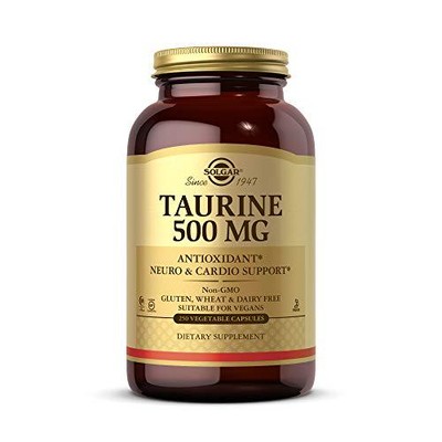 Solgar Taurine 500 mg, 250 Vegetable Capsules - Antioxidant - Brain and Heart -
