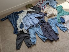 Boys 12  18M Clothing Lot 14pc Carter  s Overalls  Mixed Brands Tops Pants