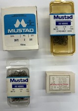 Vintage Mustad 9672, #2,#4,#6,#8, 4 scatole da 100. Ganci Streamer 3XL.