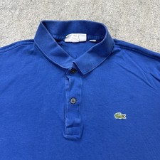 Lacoste Polo Shirt Men M FR4 Royal Blue Classic Fit Solid Pique Short Sleeve 24"