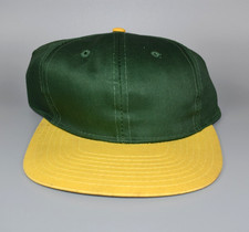 Vintage Blank Green  Yellow Snapback Cap Hat