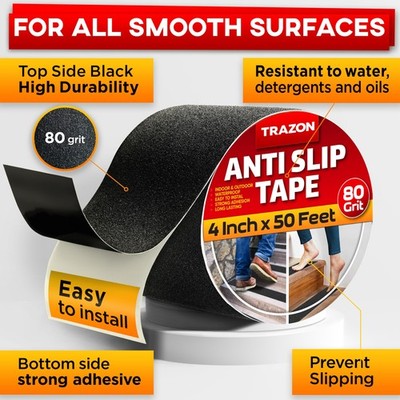 Grip Tape  Heavy Duty Anti Slip Tape for Stairs Outdoor/Indoor Waterproof 4In...