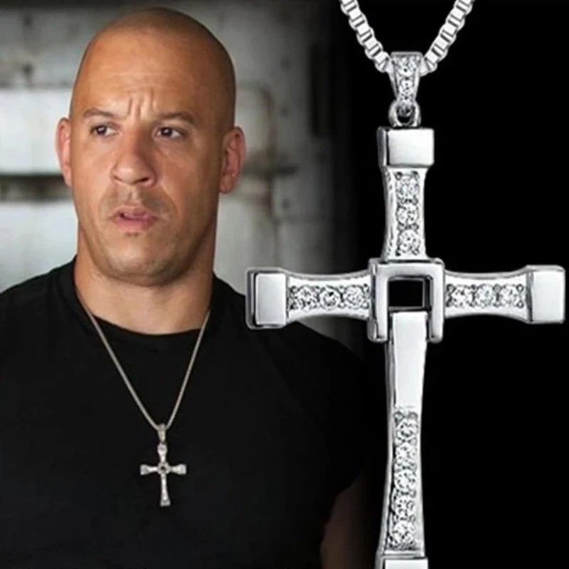 Cadena de Cruz Colgante Collar Acero Inoxidable Unisex Crucifijo Dom Toretto