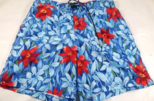 Nautica-Mens Boardshorts Swim Trunks Surfing Shorts-Large 33/34-Blue Floral