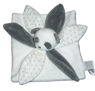 Doudou Et Compagnie Paris Plush Panda Bear Stars Baby Blanket Security Lovey