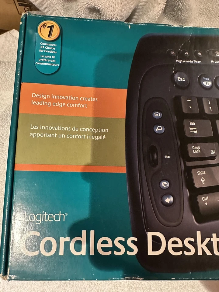 Logitech Cordless Desktop LX 500 Wireless Keyboard Mouse Set PC Optical PS/2 USB - Image 2 of 4