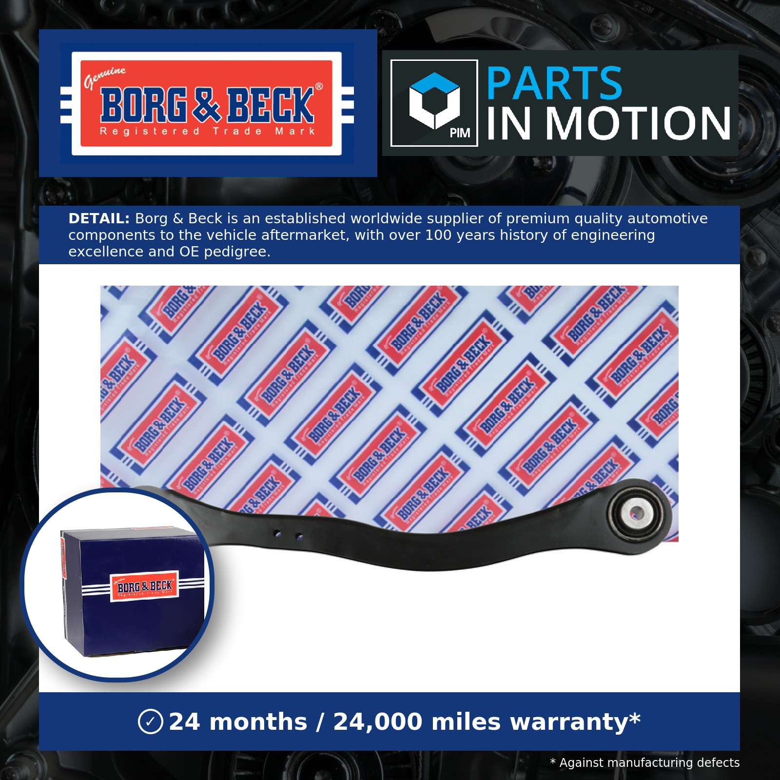 Wishbone / Suspension Arm Rear Lower, Left BCA8063 Borg & Beck Track Control New