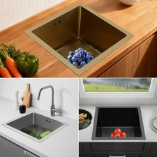38 38 22cm Kitchen Sink, Sink, Multifunctional Stainless Steel Rectangular Sink