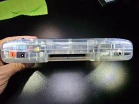 SEGA GameGear w/ PowerAdapter-RECAPPED-NewGlassCover-NewClearShell-FIRM!-7357