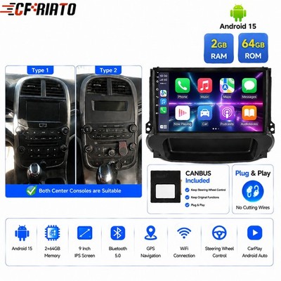 For Chevrolet Malibu 2012-2015 Android 15 Carplay Car Stereo Radio GPS Navi 64GB
