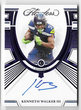 KENNETH WALKER 2022 PANINI FLAWLESS ROOKIE AUTO AUTOGRAPH SAPPHIRE CARD #12/15!. rookie card picture