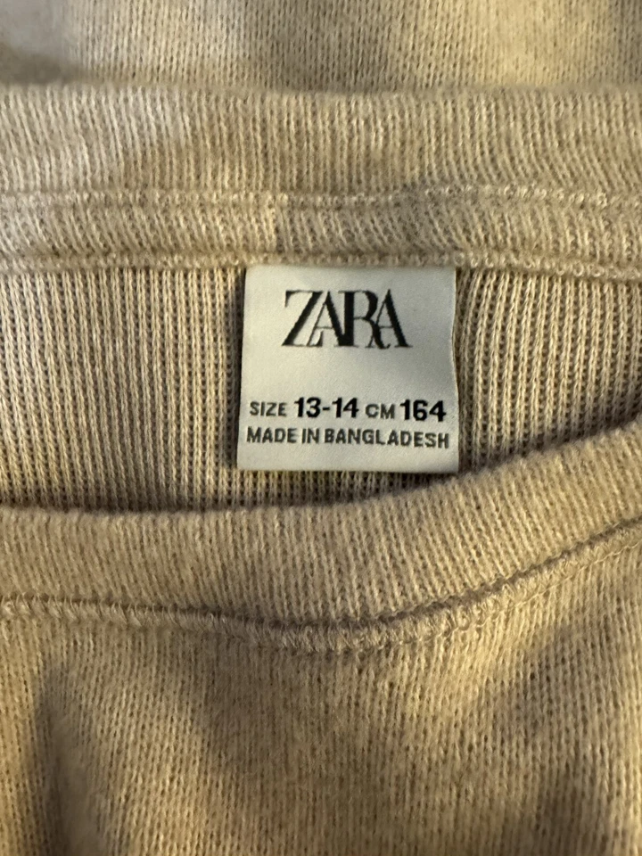Zara Size 13-14 Solid Off-White Long Sleeve Crewneck Pullover Sweater - EUC - Image 3 of 4