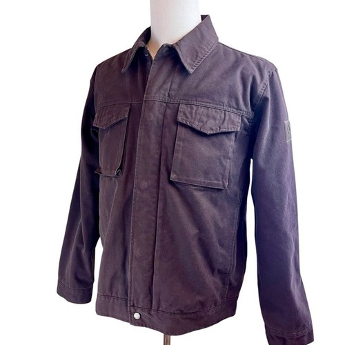 AIGLE Brown Insulated Barn Jacket Chore Coat Large Ranch Yellowstone Mechanic - Picture 3 of 14