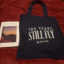 DELTA AIR LINES 100 YEARS  CES VEGAS Cloth TOTE /Pamphlet Limited Edition New