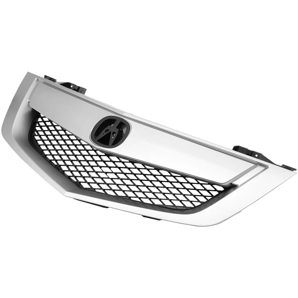 Parachoques delantero plateado para Acura MDX 2010 2011 2012 2013 rejilla superior rejilla de malla Foto 4 de 4