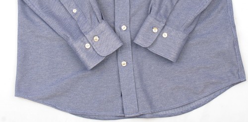 GANT PREP TECH PIQUE SLIM FIT Men's Blue Cotton Blend Button Down Shirt L 16 41 - Picture 12 of 23