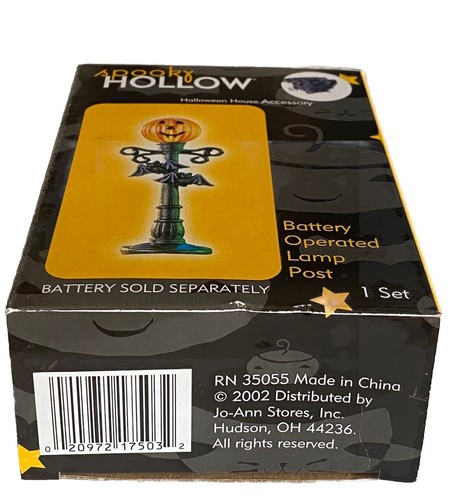 VTG 2002 Spooky Hollow Halloween Bat Lamp Post Lighted Accessory W/Box *Works - Picture 11 of 12