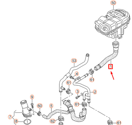 Lot De 4 Joints De Tuyau De Refroidissement Pour Audi Seat Skoda VW - Diamètre 57,85 Mm, Pièces D'origine
