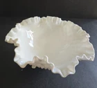 Vintage Fenton Milk Glass Hobnail 9" Round Double Crimped Bowl #3924
