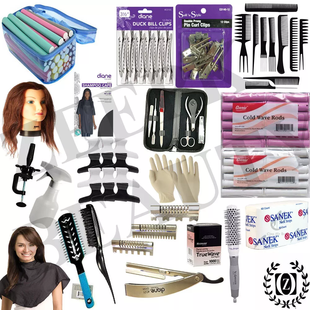 BEAUTY SCHOOL 20 PCS Cosmetology Kit 100 Hair Salon Barbershop