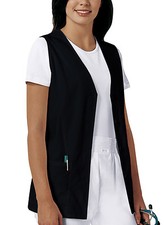 Black Cherokee Scrubs Button Front Vest 1602 BLKB