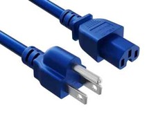 14 AWG Heavy Duty Power Cord NEMA 5-15P to IEC320 C15 , Blue - 1/2/3/4/6/8 ft
