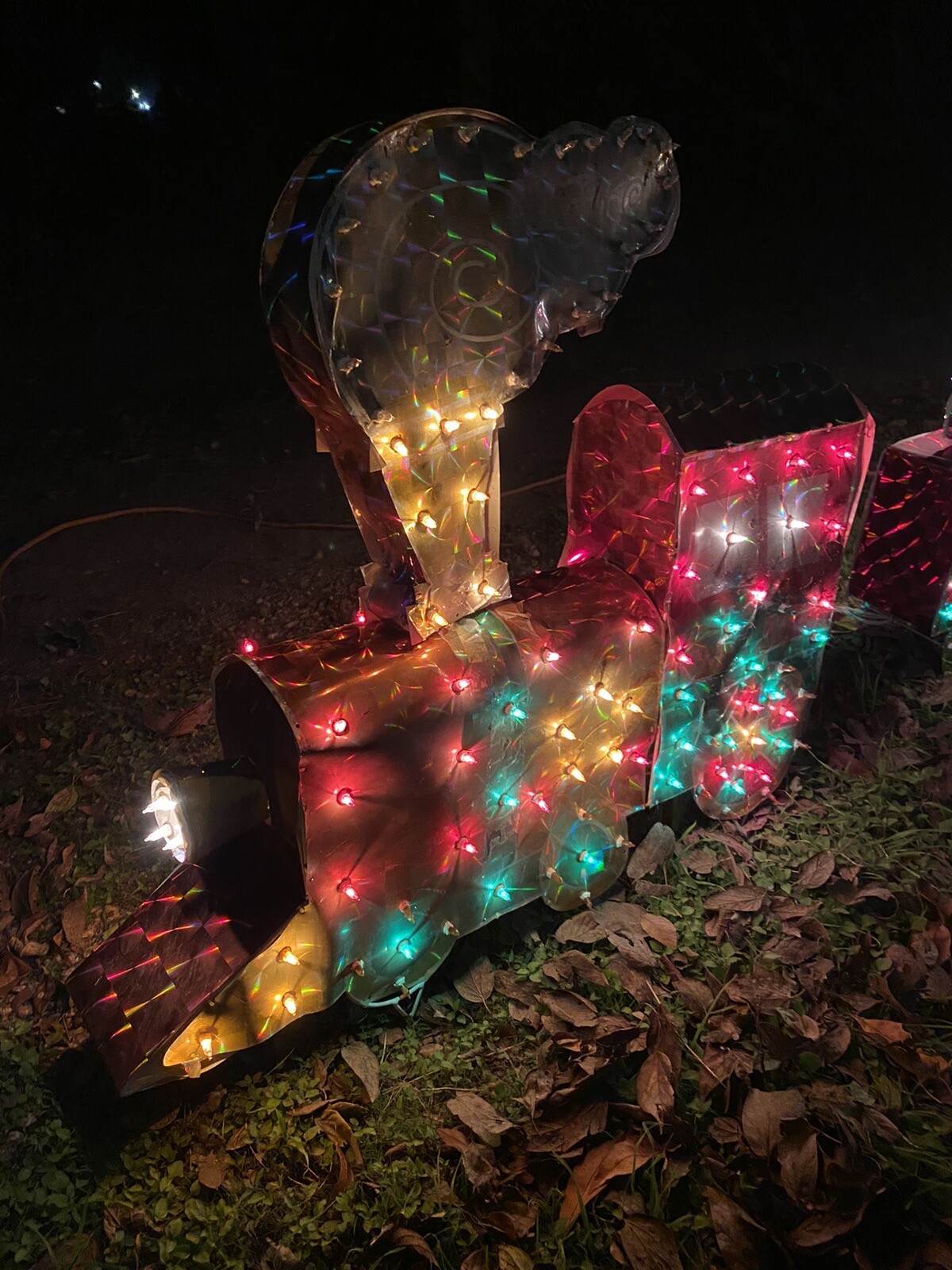 Vintage Light Up Holographic Christmas Train Santa Holiday Outdoor Yard